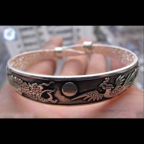 Jewelry - Make Offer! Silver Dragon Phoenix Bracelet Cuff