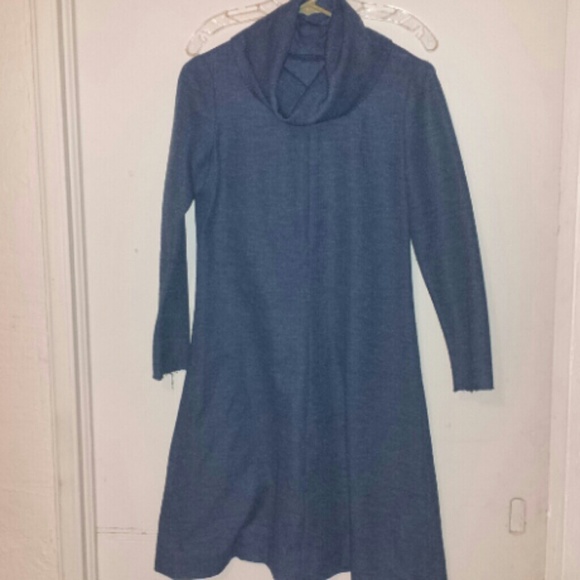 Blue Retro vintage turtleneck dress