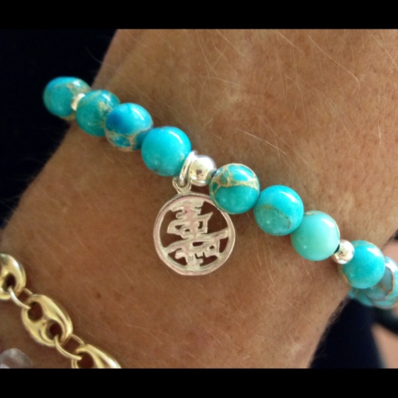 Gemstone Chinese Symbol Bracelet - Picture 2 of 3
