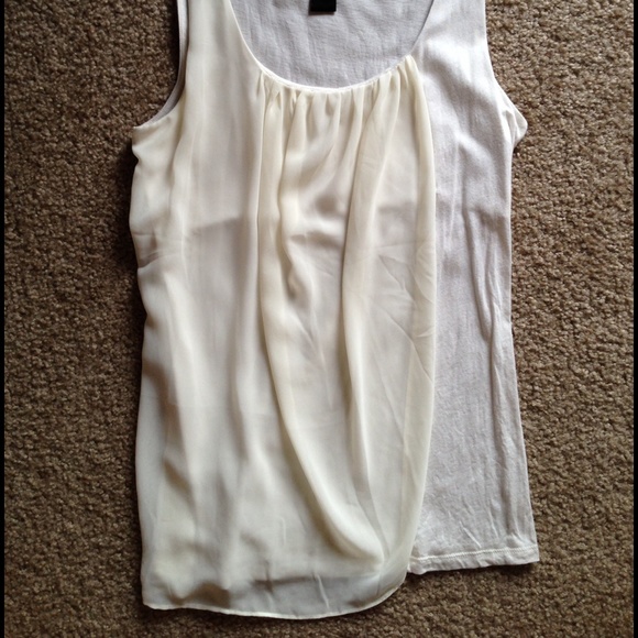 BRAND NEW cream gauze overlay top