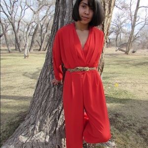 💋Lipstick Red Vintage Jumpsuit💋