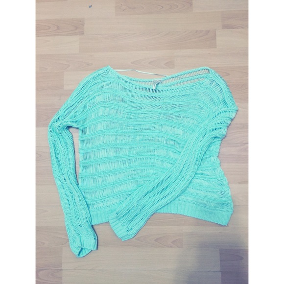 Aqua knit sweater 😛