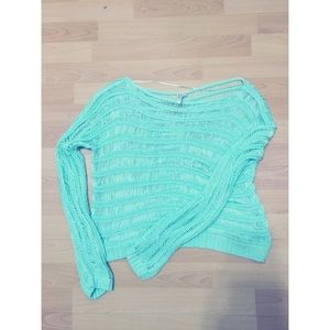 Aqua knit sweater 😛