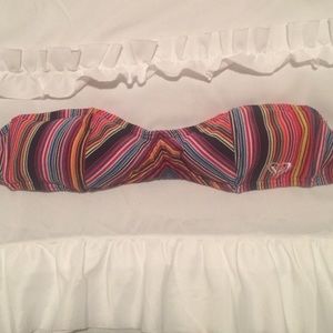 Roxy Striped Bandeau Bikini Top