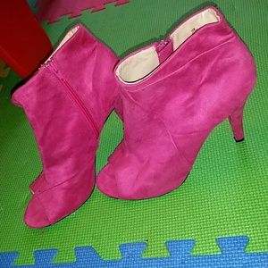 Pink Peep Toe Booties
