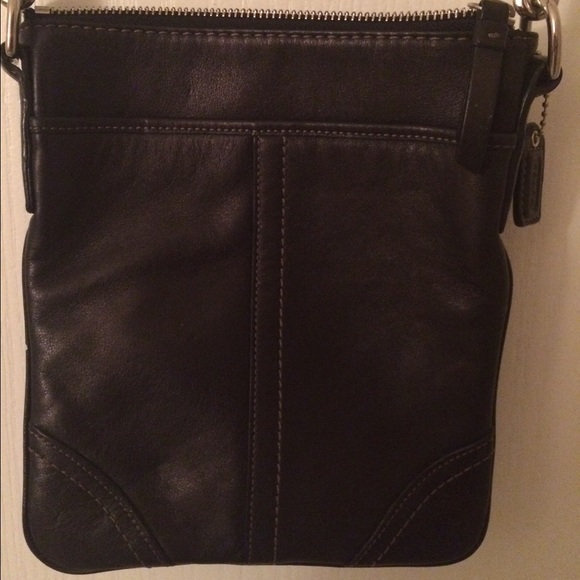 Black leather Coach crossbody bag