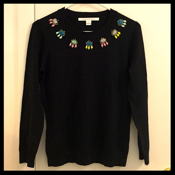 DvF merino sweater with embellishments, NWOT