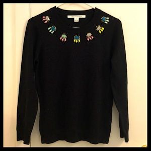 DvF merino sweater with embellishments, NWOT