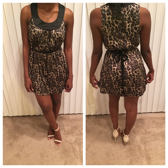 Leopard print shift dress