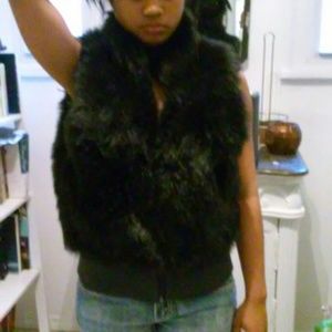 black fur vest