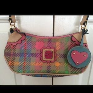 Dooney & Bourke pastel plaid small hobo