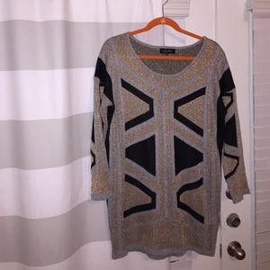 Elliatt Sweater Black, Gray & Light Pink Sparkle M
