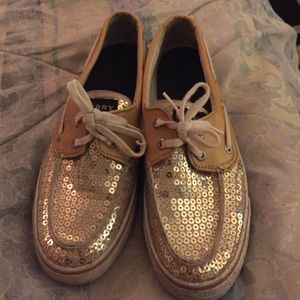Gold Sequin Sperrys