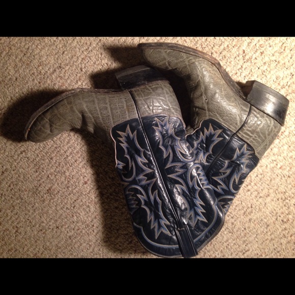 Men's Tony Lama Boots 10.5D grey/blue $55!!!