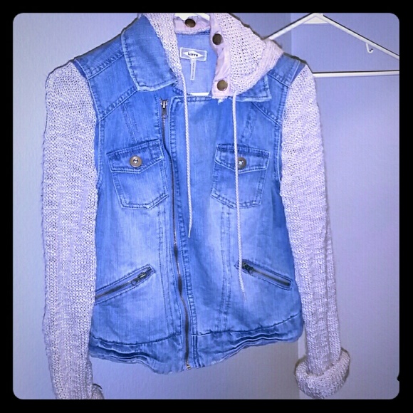 Denim crochet jacket