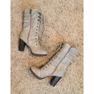 Grey Heeled Boots