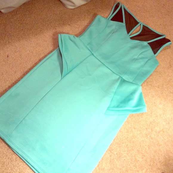Turquoise evening dress