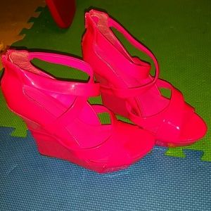 ON HOLD!! Neon Pink Wedges