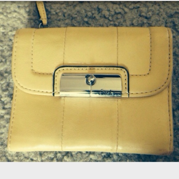 COACH Yellow Kristin Leather Medium Wallet