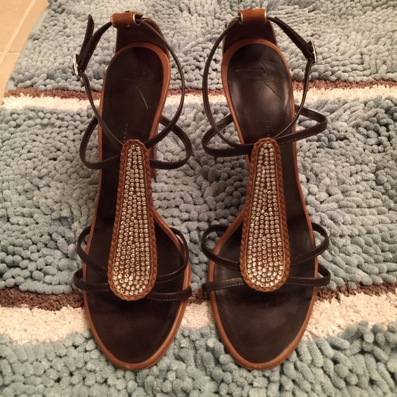 Giuseppe Zanotti Crystal Strappy Heels