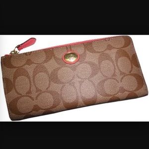 coach wallets peach