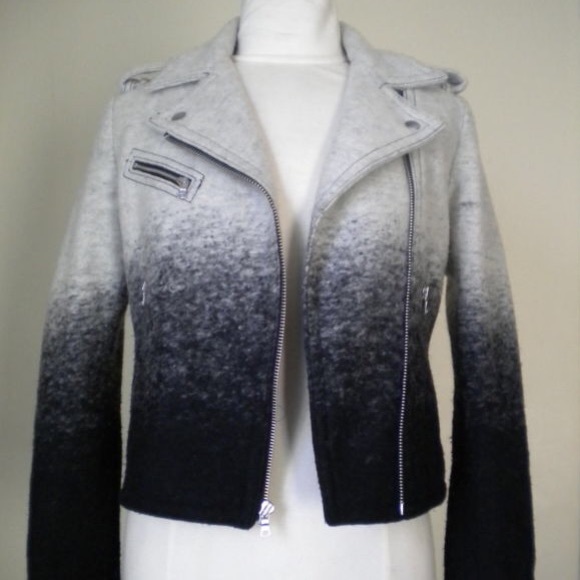 IN SEARCH OF Gap Ombre Wool Moto Jacket XL or XXL - Picture 4 of 4