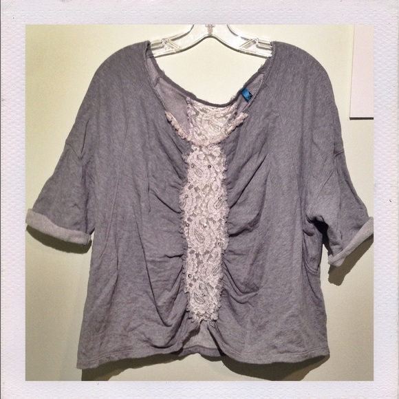 Free People Tops - Free People sweatshirt w/ sequins & lace.