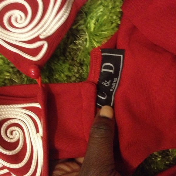 Red cocktail dress with detailed neck - Picture 4 of 4