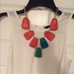 Anthropologie statement stone necklace