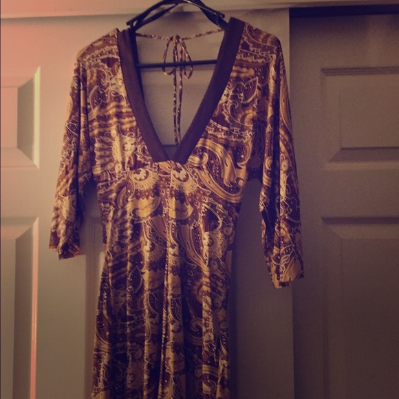 Gold and brown dress