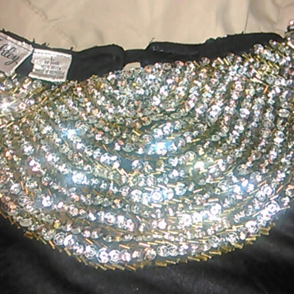 Vintage Jane Ashley Sequins Neckline Top - Picture 2 of 4