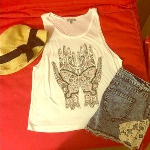 White top with sparkly crystals