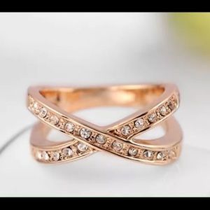 NWOT 9k Rose gold plated X ring