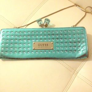 Turquoise Guess clutch