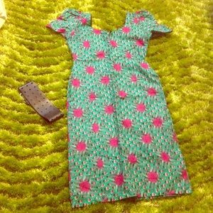 Ankara dress with pink flowers