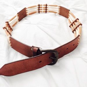 Vintage Leather Beaded Belt