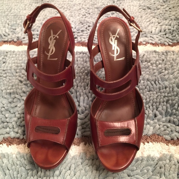 YSL Cognac Platform Heels - Picture 7 of 10