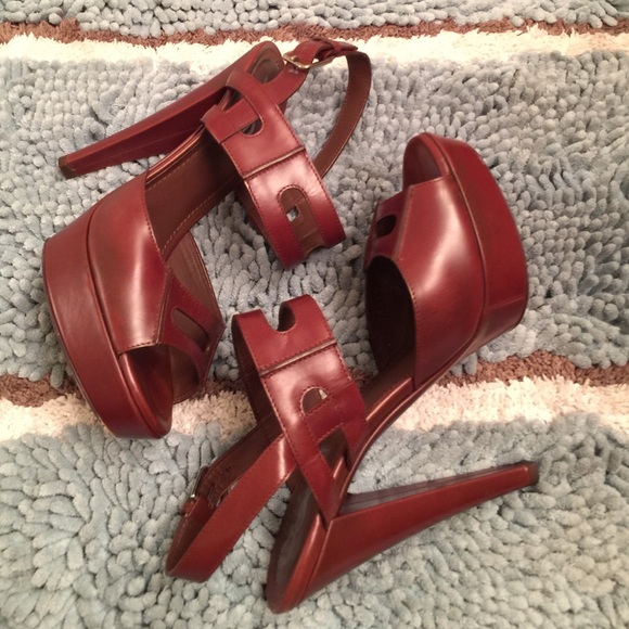 YSL Cognac Platform Heels - Picture 8 of 10