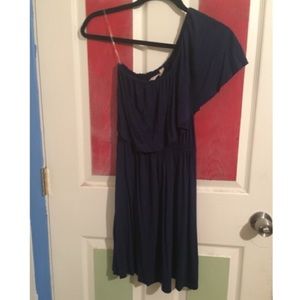 Navy Blue one shoulder dress