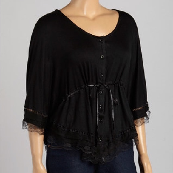 Simply Irresistible Black Lace Button-Up Top