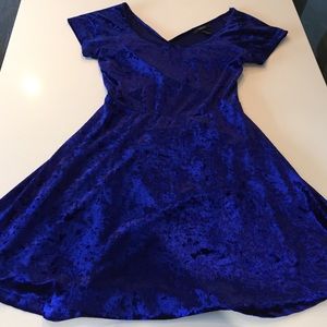 Blue Velvet Dress w/ open back