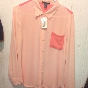Coral and light pink dress shirt