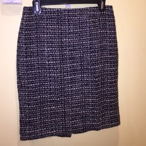 JCrew Black & White Tweed Pencil Skirt