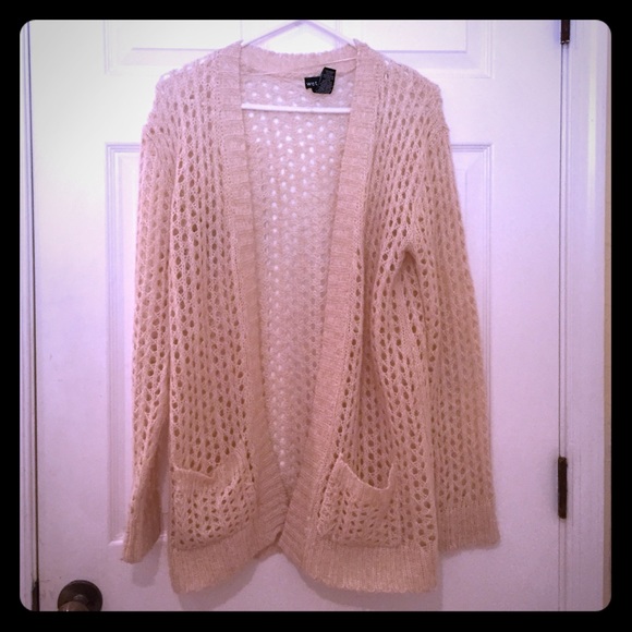 Open knit cream cardigan