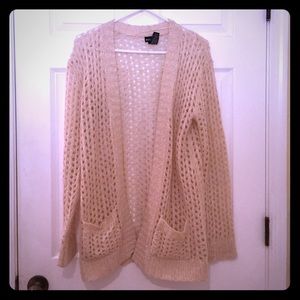 Open knit cream cardigan
