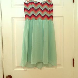 Chevron strapless dress