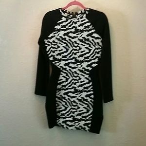 Color blocked & Print Dress