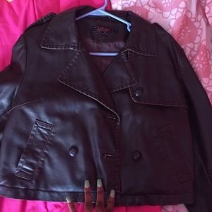 Leather biker jacket