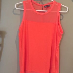 Vince Camuto Orange sleeveless mixed media top