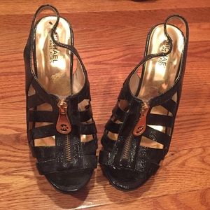 Michael Kors black and gold heels